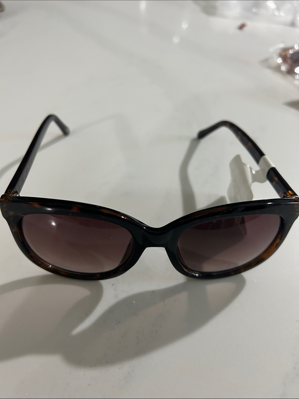 Fossil Tortoiseshell Frame Sunglasses with Brown Gradient Lenses